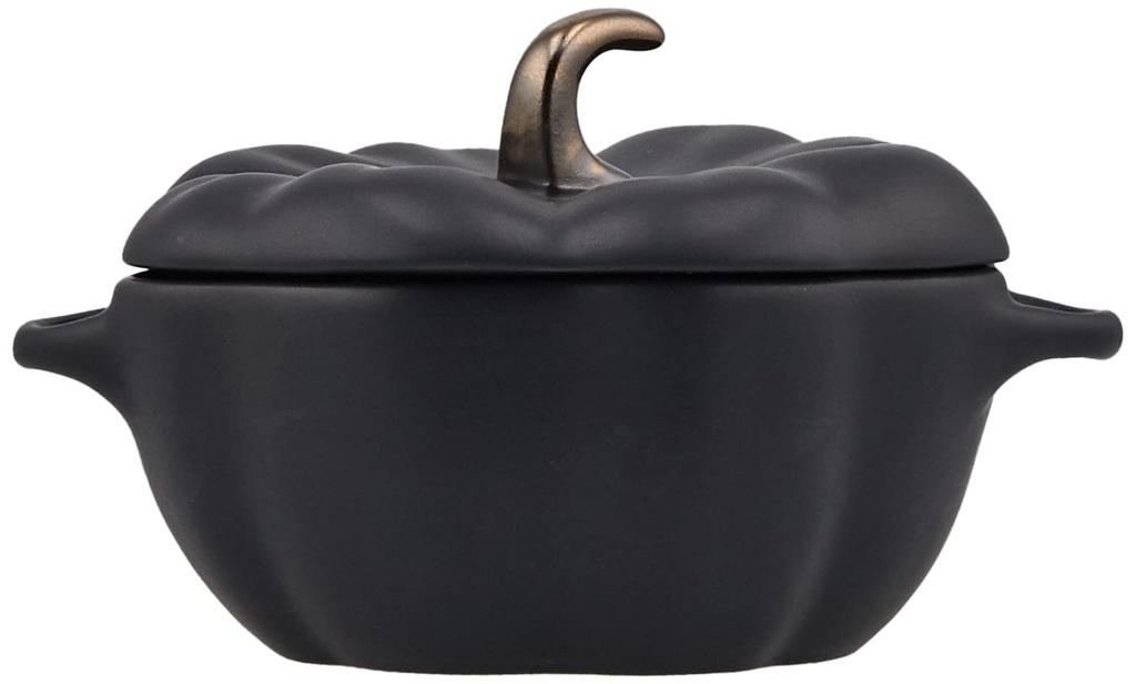 Staub Cocotte 12cm Keramická žáruvzdorná kamenina Vhodné do mikrovlnné trouby Japonská keramika Dýňová cocotte "Dýně černá" [Autorizovaný produkt] 40508-548
