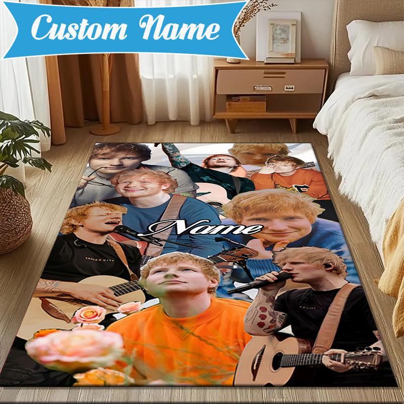 Tappeto Musicale Personalizzato Ed Sheeran Tappeto da Gioco, Tappetino per Camera da Letto Soggiorno Ingresso Tappeto, Idea Arredamento Casa Regalo per Natale Compleanno