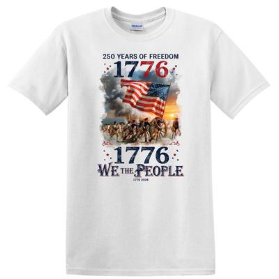 1776 We The People T Shirt 250 Years Freedom Patriot Flag Vintage USA Retro Tee
