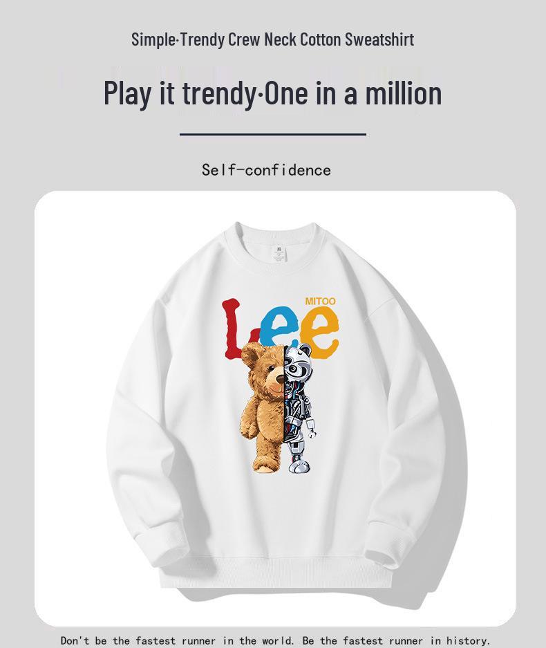 Lee & Mitoo Co-Branded Unisex Light Luxury Fleece-Lined Casual Sweatshirt, Autumn/Winter 2025 Collection