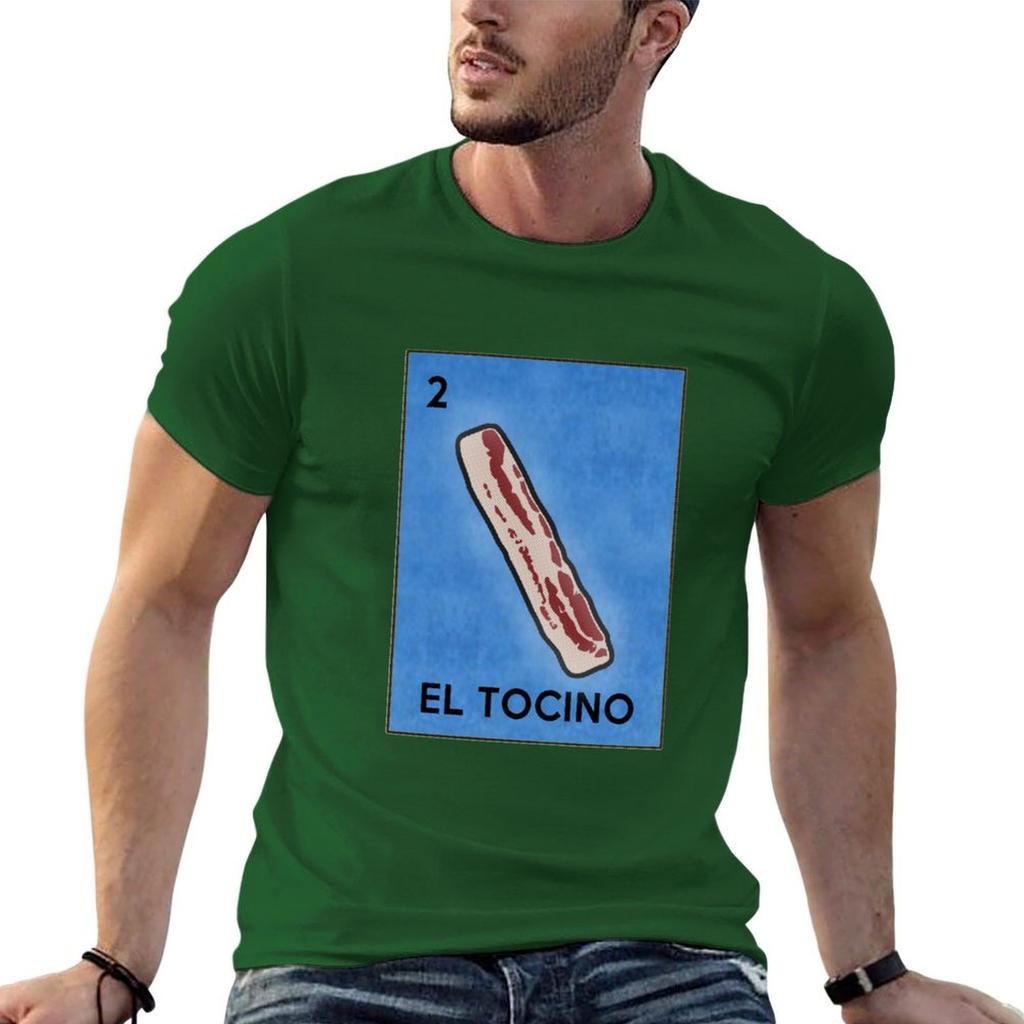 Lustiger Speck El Tocino Lotteriekarten Kunst Parodie Aufkleber T-Shirt Rapper Grafik-T-Shirts Kurzarm-T-Shirt für Männer