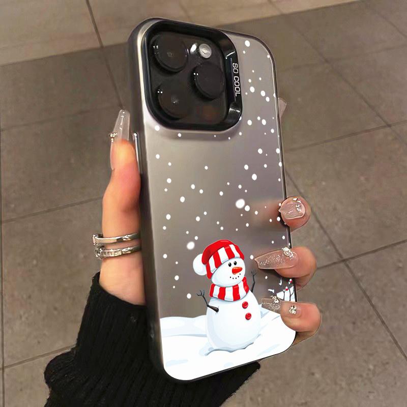 Snowflakes Christmas Electroplate Case For  Redmi Note 13 12 11 Pro Plus 5G 12S 11S 11 10S Redmi 13 12C 13C 14C Hard Cover