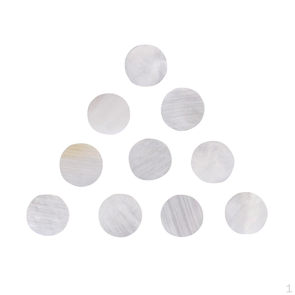 

10 White Mother of Guitar Fingerboard Fretboard Dot Marker 1/4