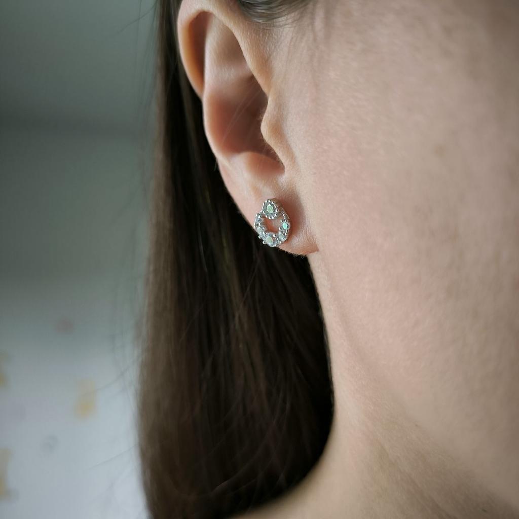 Silver Earrings with Cubic Zirkonia (2186120)