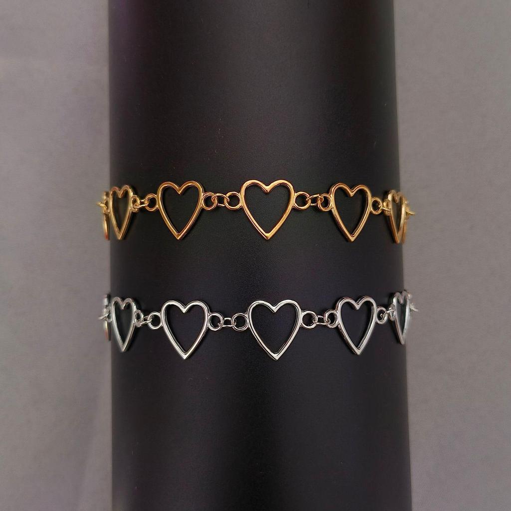 European & American Beach Vacation Heart Anklet - Hollow Heart Chain Jewelry for Women