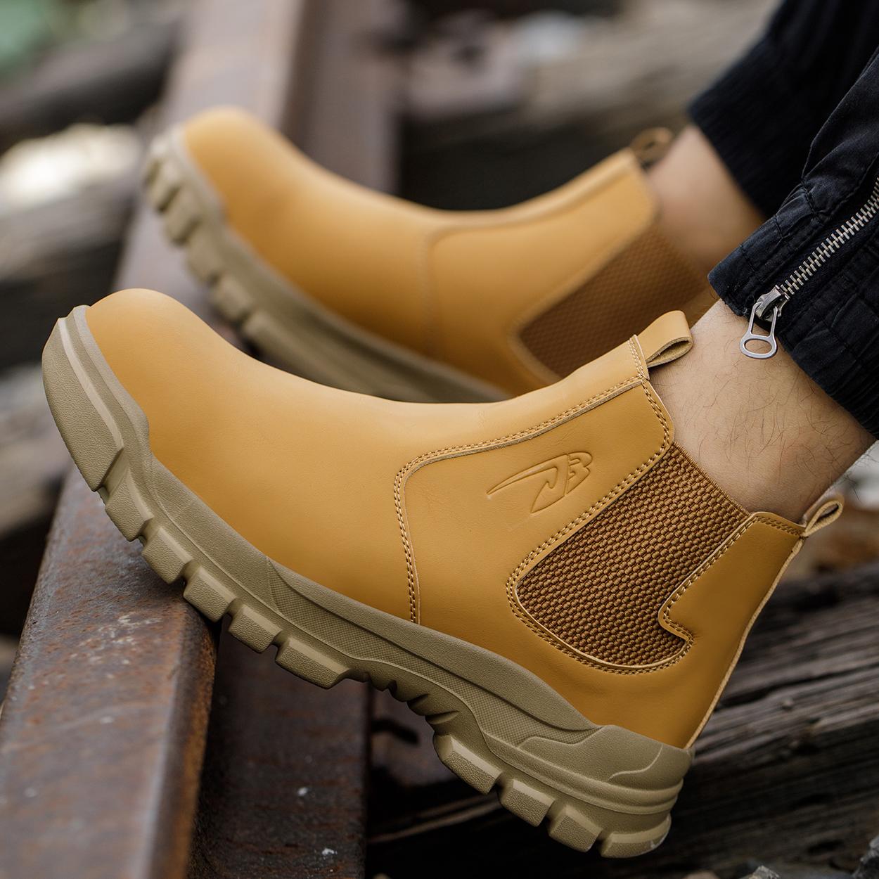 

WaterProof Safety Work Shoes Men Steel Toe Leather Boots Puncture-Proof Work Boots Wear-resisting Indestructible Safety Shoes 37