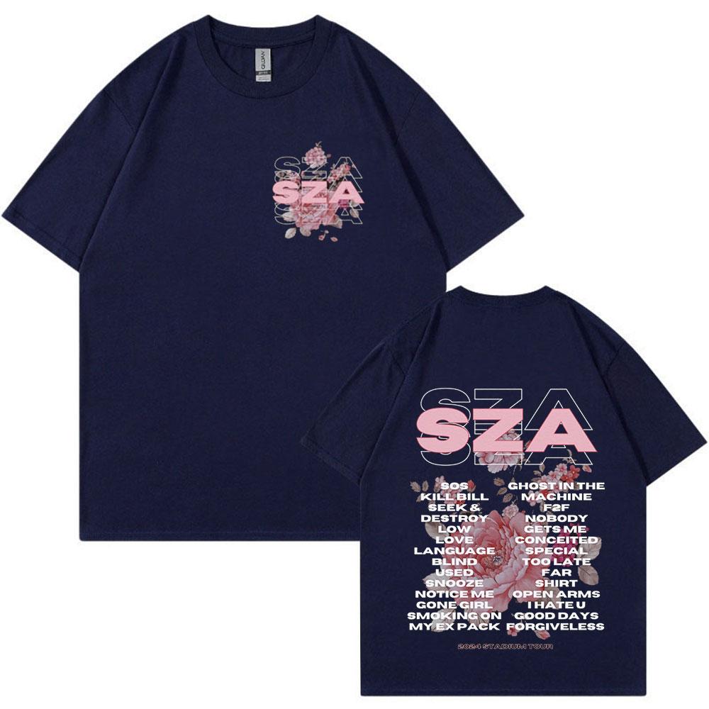 Rapper SZA SOS Australia Tour T Shirt Men Women Fashion Vintage Hip Hop Harajuku Tshirts Unisex Pure Cotton T Shirts Fans Gift