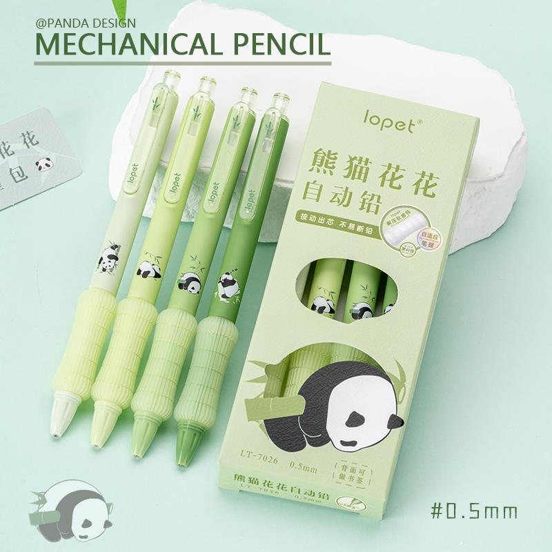 4 Pezzi/Set Panda Kawaii Matita Automatica Carino Mina Nera 0.5mm Soft Touch Scrittura Matite Meccaniche Studente Cancelleria Scolastica