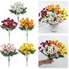5 Bündel Lebensechte Outdoor-Sonnenuntergangs-Chrysanthemenblüten Künstliche Gänseblümchenblüten Gefälschte Gänseblümchenblüten für Garten Veranda Bauernhausdeko