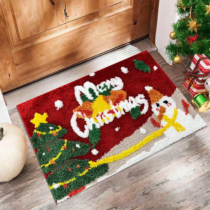 

Merry Christmas Rugs Bathroom Absorbent Carpet Entrance Door Bedroom Toilet Anti Slip Mat Christmas Decoration New Year Gift 40x60cm