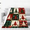 Christmas Tree Flannel Blanket All Season Breathable Warm Home Bed Throw Comfortable Soft Skin Friendly