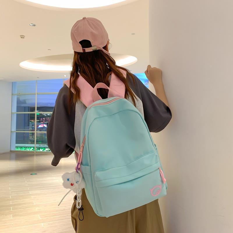 Schoolbag Solid Color Simple Small Fresh Backpack 1011 New Lightweight Student Backpack Casual Fashion Handbag Bag
