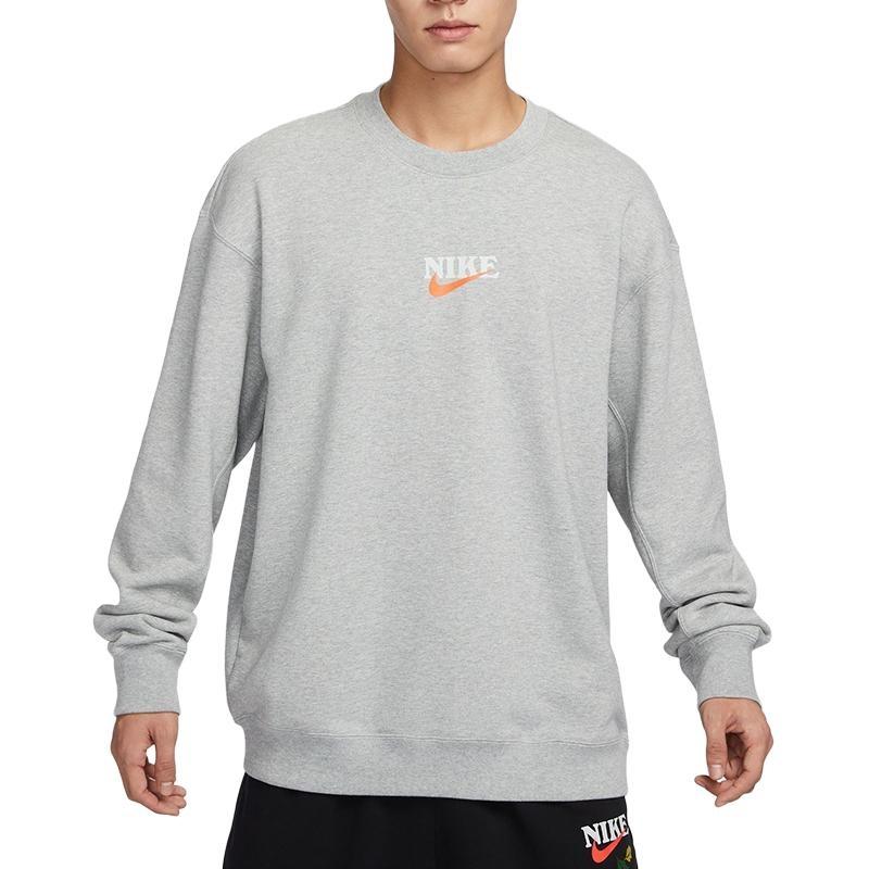 Nike Sweatshirts Men's Gray Crew Neck Moderate Regular HF1111-063