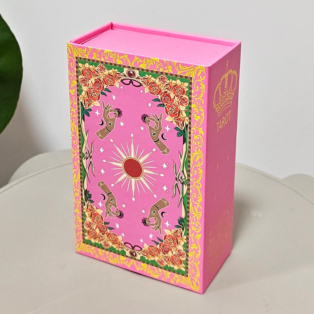 Pink & Rose Gold Foil Tarot Cards 78-Card Deck 12x7cm with Box Waterproof Durable PET Plastic Tarot