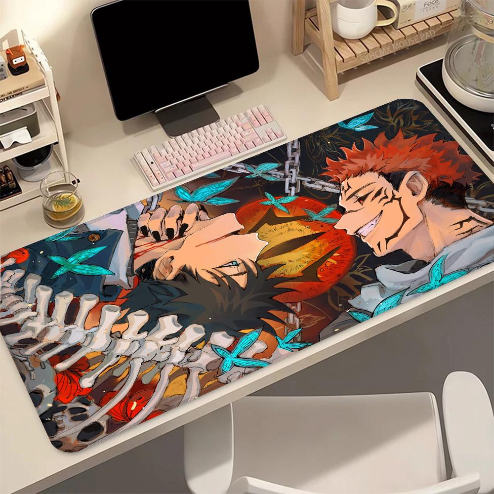 Anime J-Jujutsu K-Kaisen Sukuna XXL Grote Bureau Mat Muismat Gestikte Randen Waterdicht Computer Laptop Gaming Kantoor Bureau Decoratie 600x300x2mm