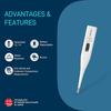 Omron Glass Mc 246 Digital Thermometer, Oral & Underarm Temperature In Celsius & Fahrenheit, Water Resistant For Easy Cleaning