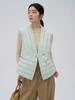 Temperament light and thin V-neck down vest women wear fashionable and thin casual white duck down top in autumn and winter
