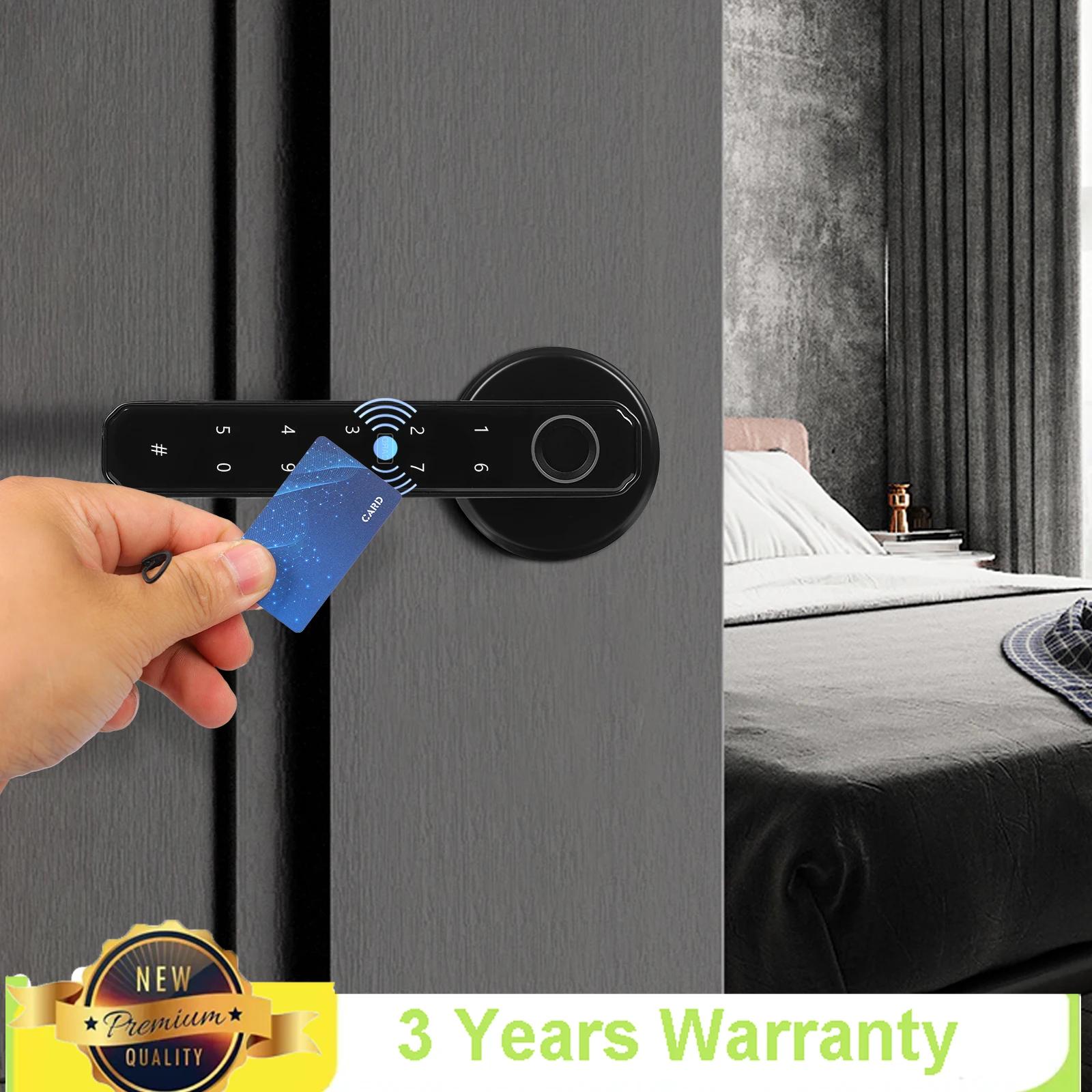 

Fingerprint Door Lock Set W/ Password Anti Spying Function & Multiple Opening Methods,Black Smart Door Handles for Homes,offices M чорний