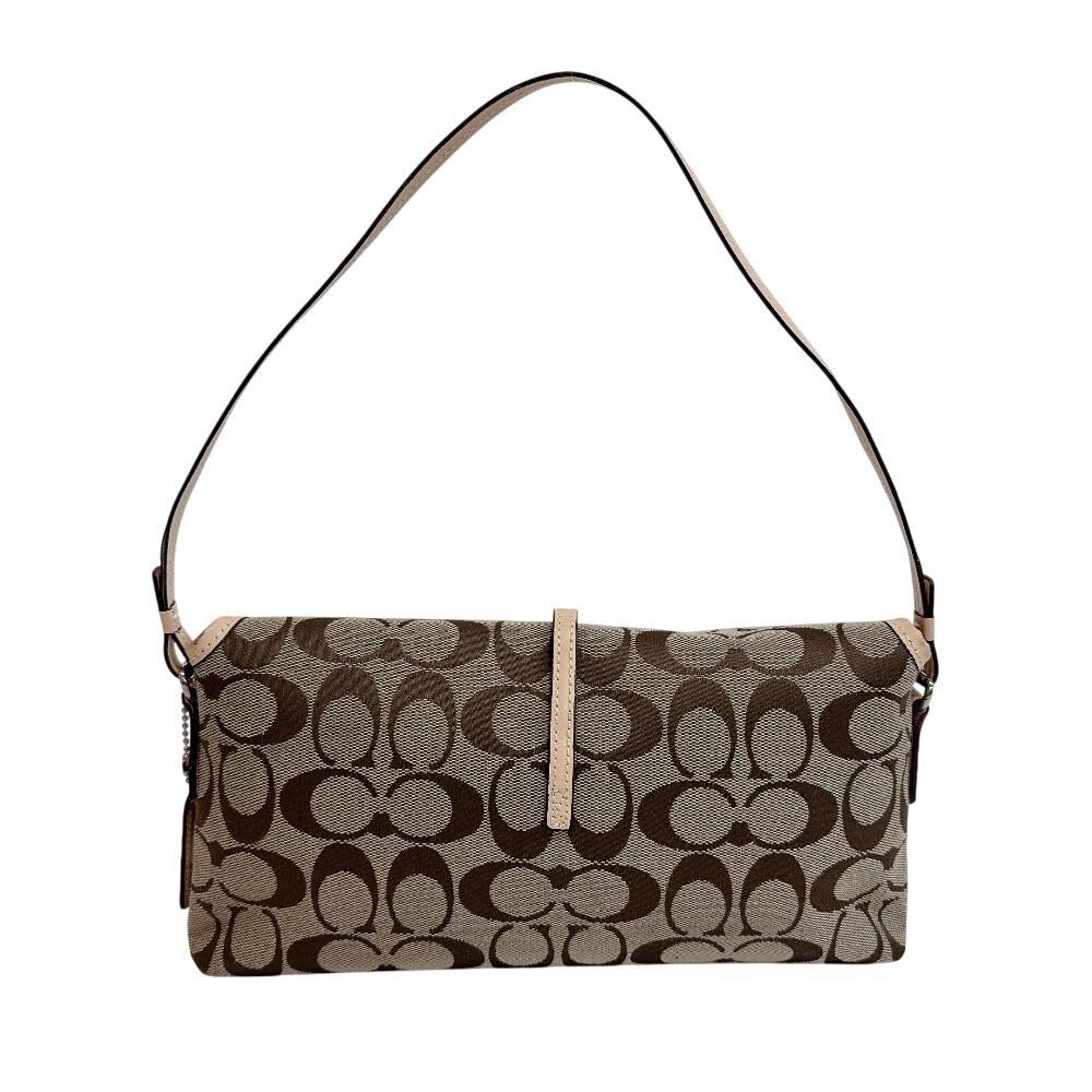 Coach 6348 Accessory Pouch One Shoulder Bag Signature Canvas Handbag Brown Canvas Used