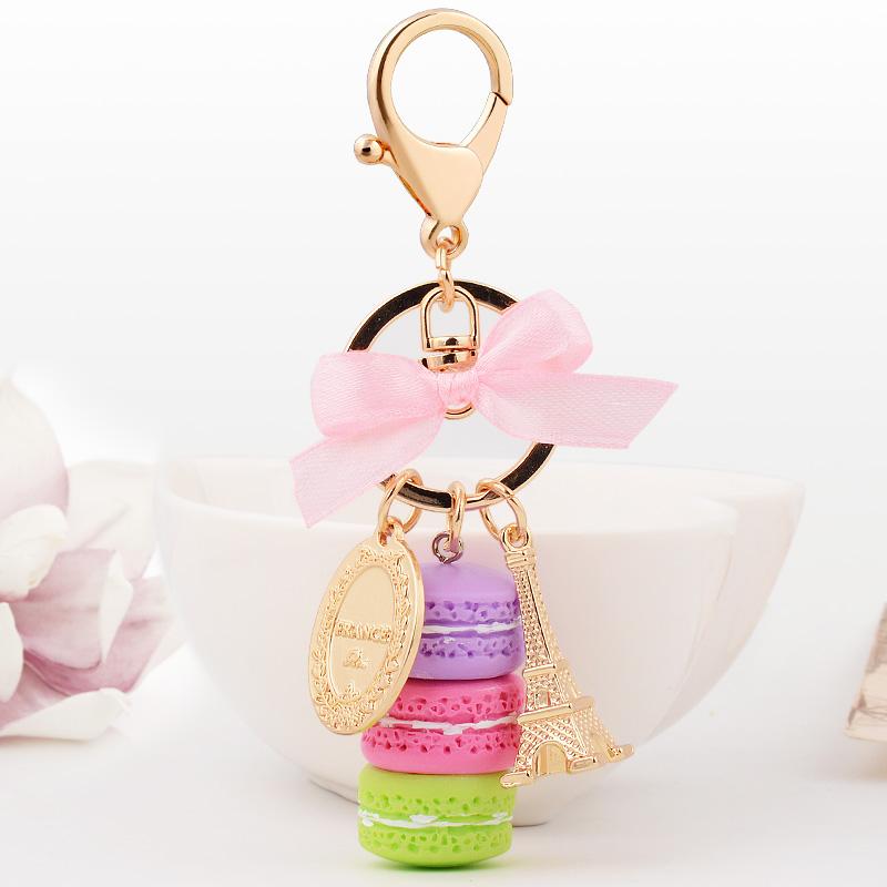 France Paris Cute Macaroon Effiel Tower Macarons Colorful Bag Pendant Car Charm Key Holder Bag Charm