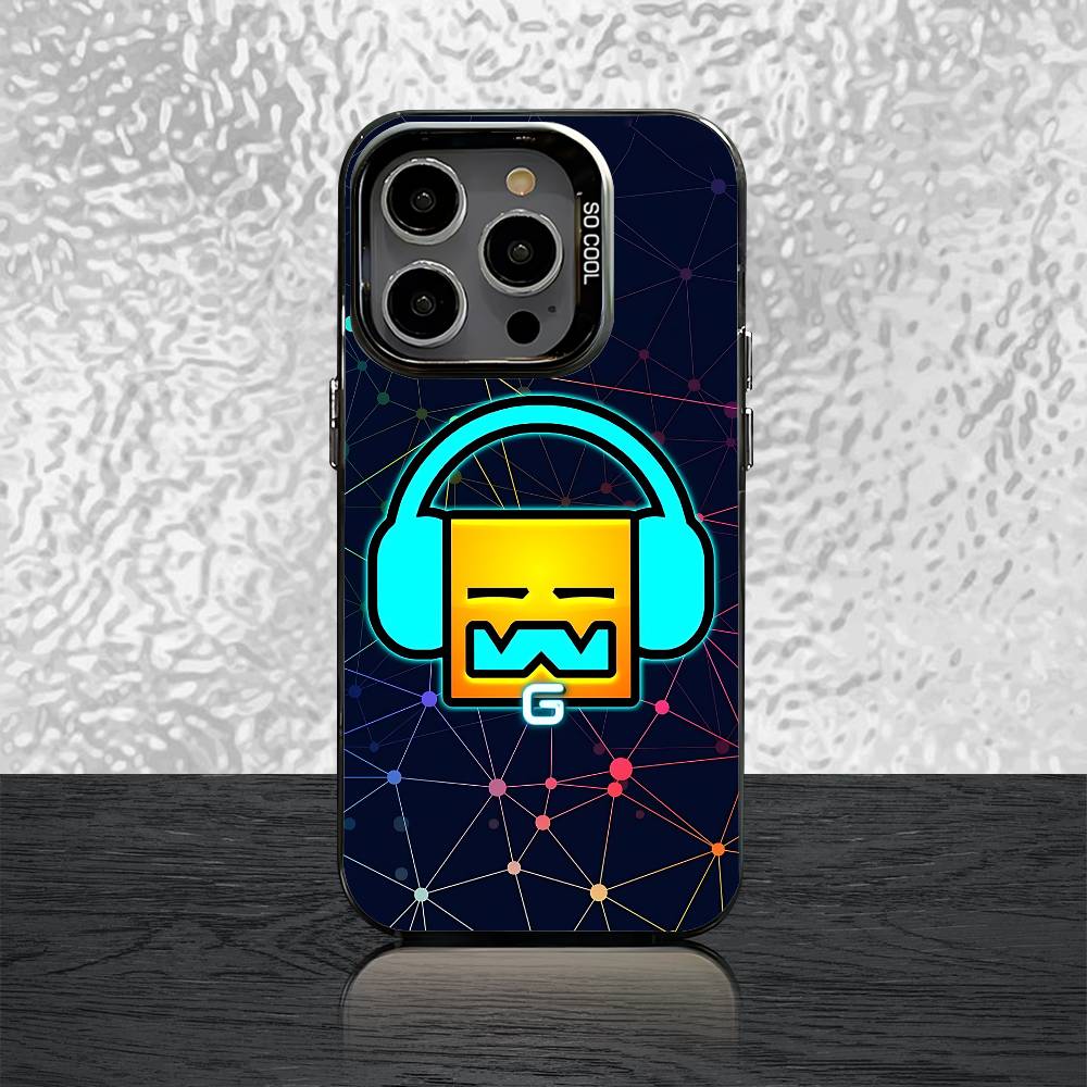 G-Geometry Game D-Dash Telefoonhoesje Voor iPhone 17,16,15,14,13,12,11,Pro,Max,Plus,Mini,Air,SE4 Zwart Mat Schokbestendige Cover