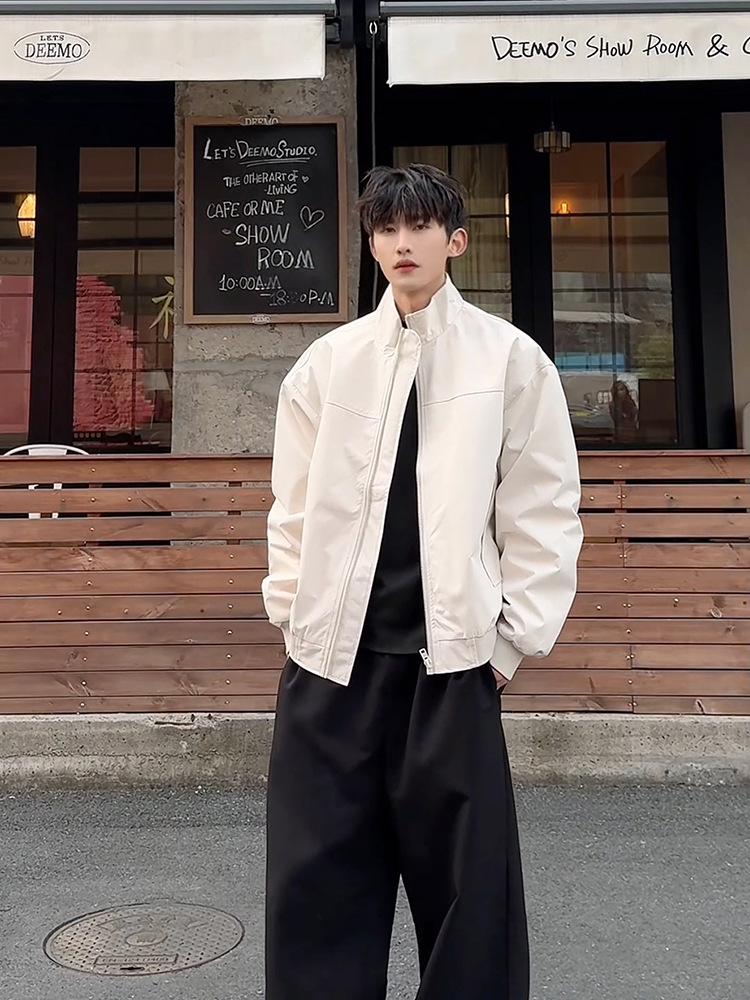 Men's Waterproof American Flight Jacket: Stand-Up Collar Baseball Uniform Windbreaker