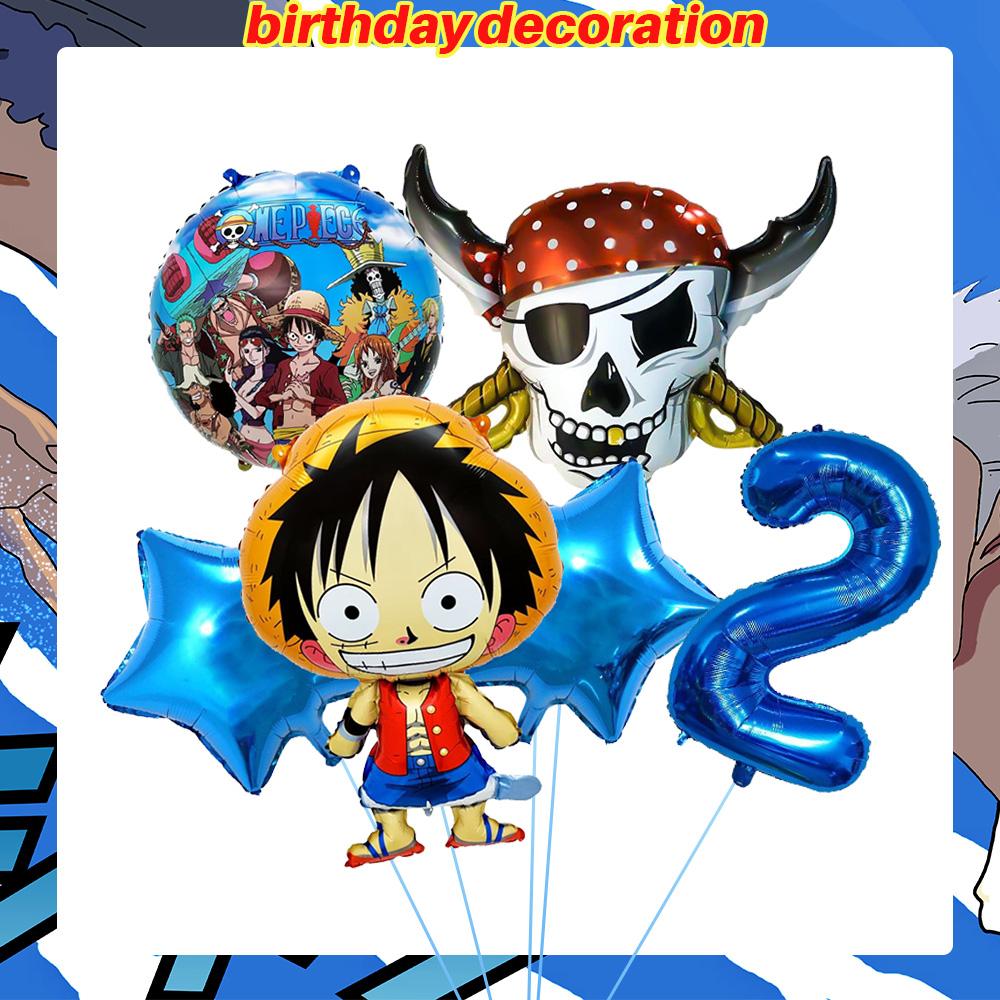 Dekoracje Urodzinowe One Piece Balon Luffy Zoro Jednorazowe Talerzyki Imprezowe Baner Dekoracja Tortu Torebki na Prezenty Chłopcy Akcesoria na Baby Shower