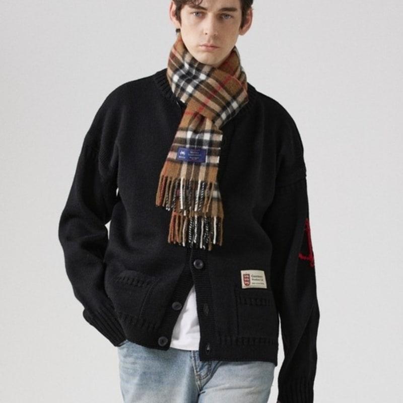 ABRAHAM MOON Merino Wool Muffler 25cm - Camel Thompson