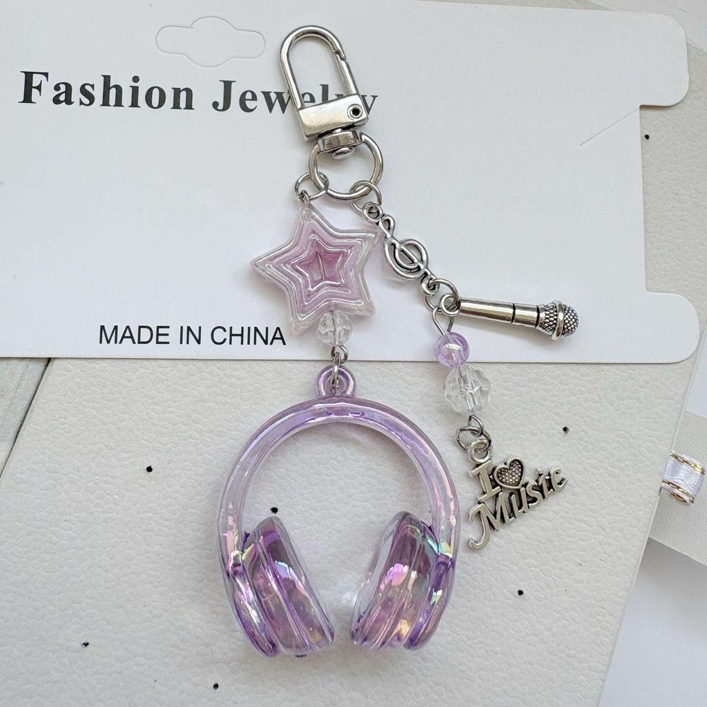 Colorful Earphone Pendant Keychain: Cool and Sweet Bag Charm, Perfect Bestie Gift