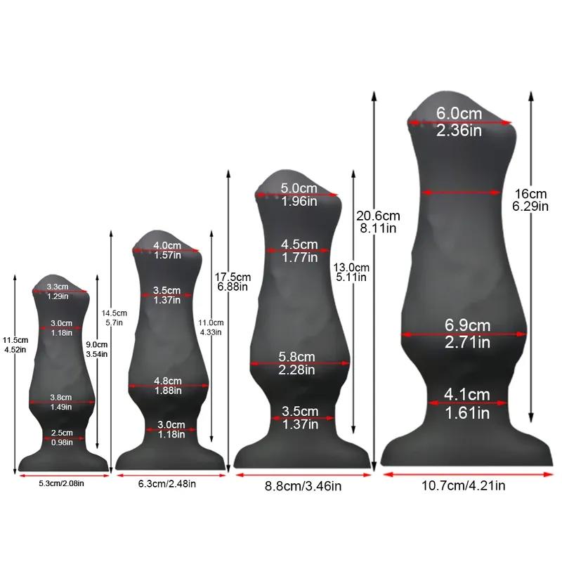 4-7cm Horse Anal Plug Soft Liquid Silicone Butt Plug Animal Anal Dildos For Women Men Anal Dilation Prostate Massage Buttplug