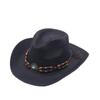 Spring and summer ethnic style western denim straw hat European and American men and women foldable windbreak rope knight sun hat adult