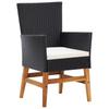 9 piece Garden Dining Set PE Rattan and Acacia Wood Black