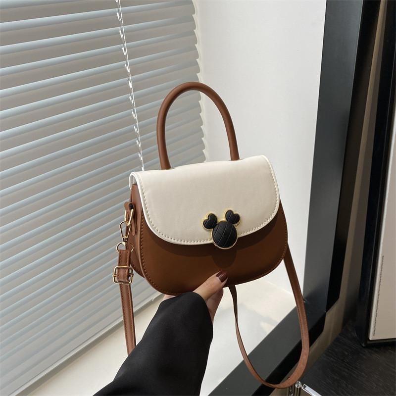 Stylish Street Trend Pu Saddle Bag For Women With Chic Color Contrast Design