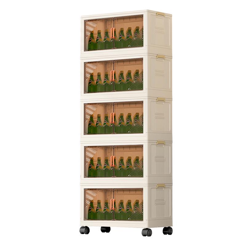 Folding Multi-Layer Plastic Storage Cabinet for Baby Clothes and Toys