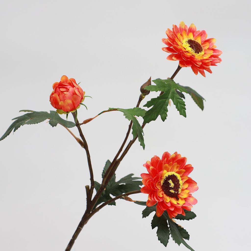 Simulation feel 3 heads sun flower home decoration simulation flower living room decoration ornament fake flower