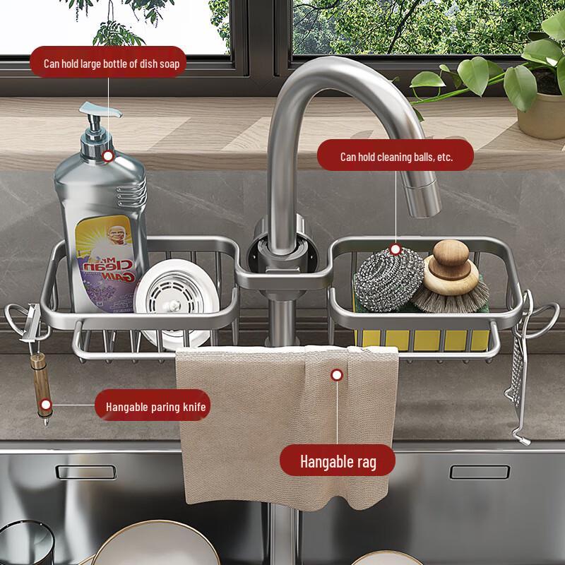 Xuanyong No-Drill Kitchen Faucet Organizer