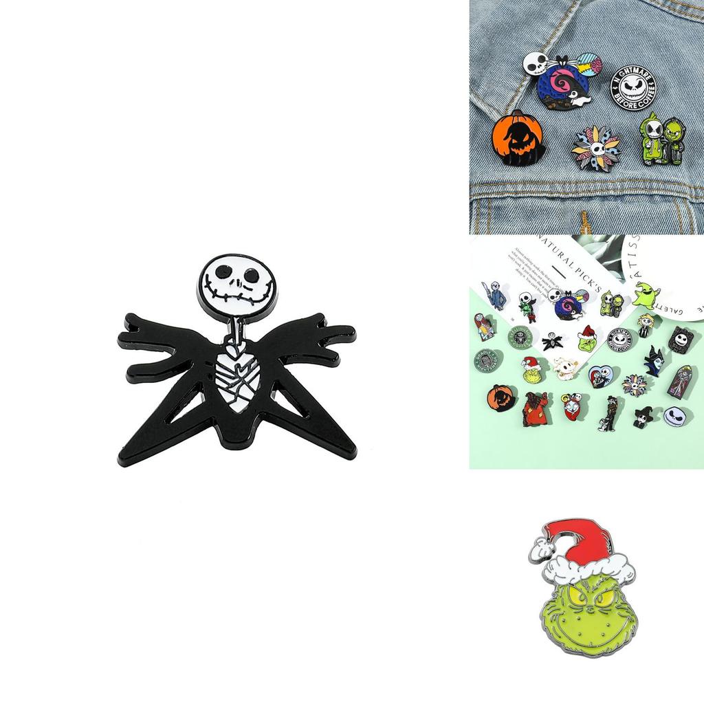 Christmas Nightmare Series Brooch Gothic Witch Pin European And American Halloween Collection Metal Badge
