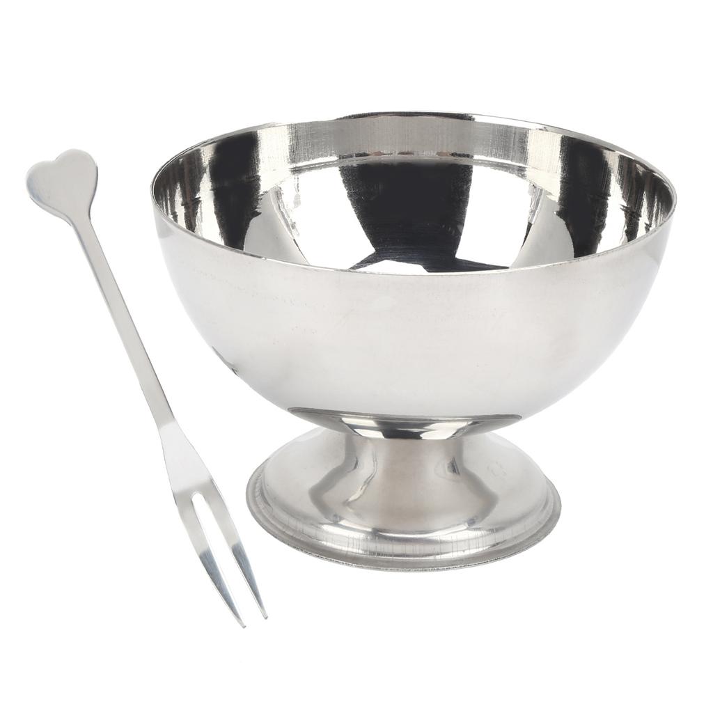 Dessert Bowls Stainless Steel Milkshake Cup ShortFooted Medium Snack Dish for Ice Cream Fruit