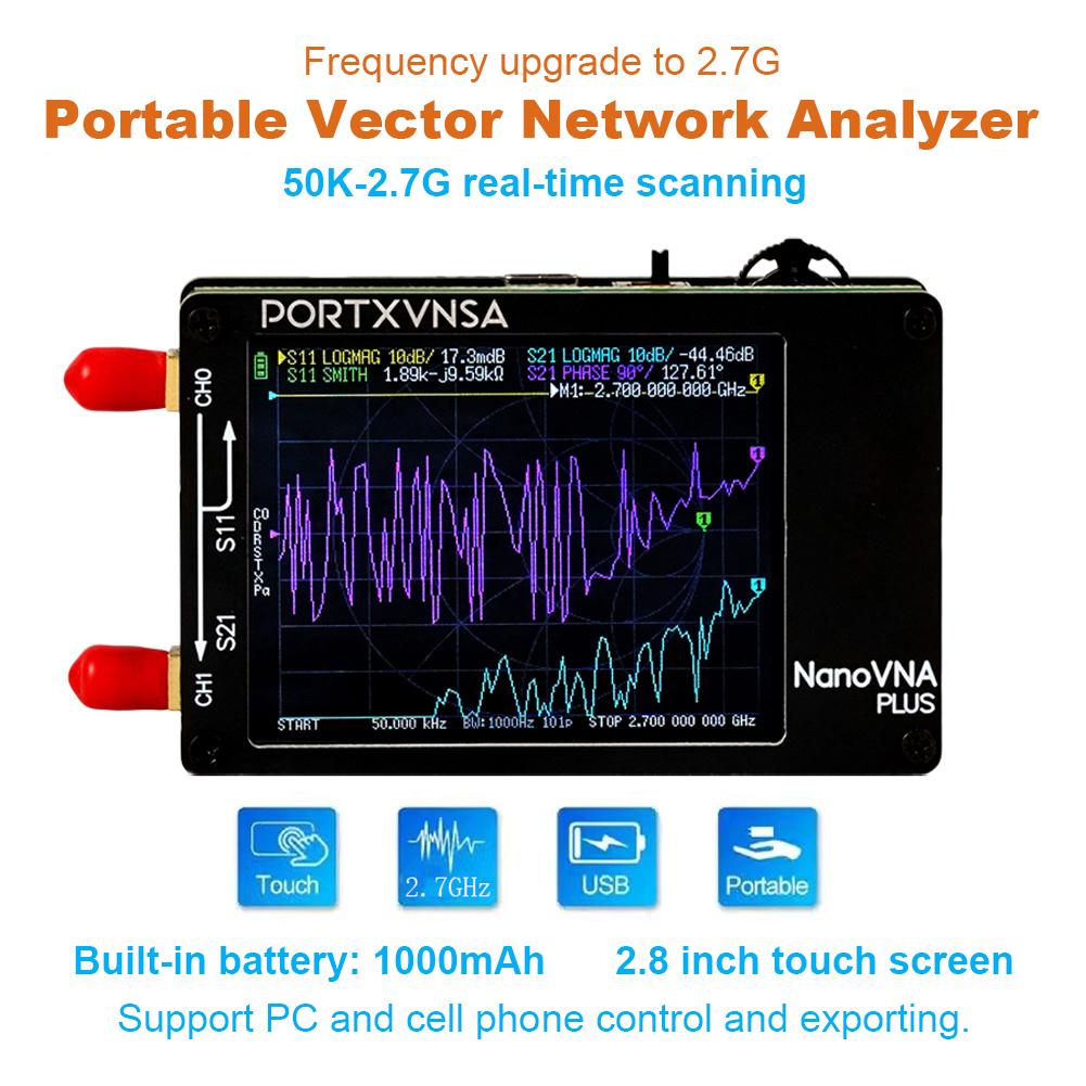 50Khz-2.7Ghz Vector Network Analyzer MF VHF UHF Nanovna Plus Antenna Analyzer Network Antenna Analyzer Measuring Reflection Tool