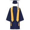 Unisex Kids Graduation Gown Set V Neck Long Sleeve Front Zipper Robe Academic Hat Stole Tassel Ceremony Outfit