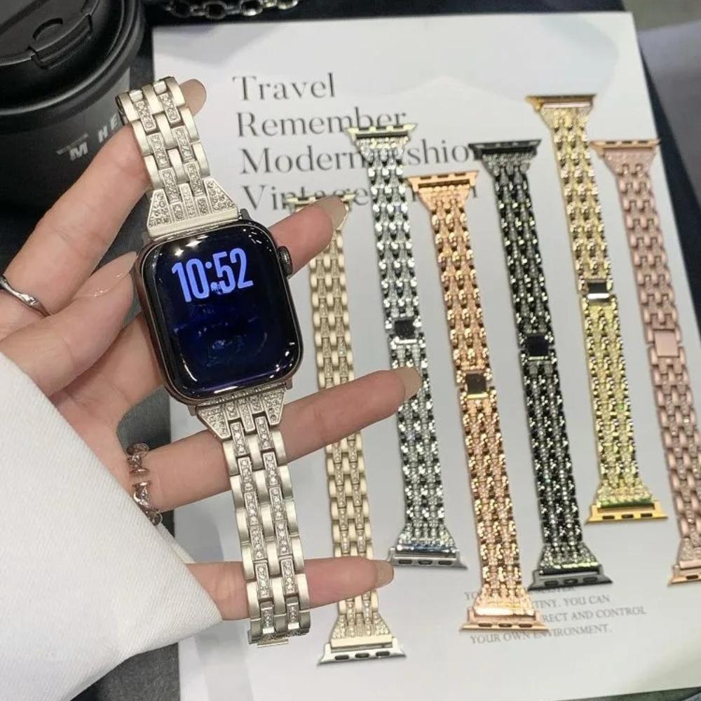 Sparkling Metal Band for Apple Watch Ultra Bands 49mm 38 40 41 42 44 45 46mm Jewelry Diamond Metal Strap for iWatch Series11 10 9 8 7 6 5 4 3