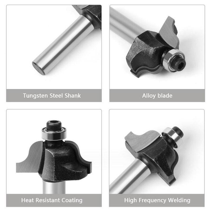 15pcs 8mm Shank Wood Cutting Mills Router Bit Set Trimming Straight Milling Cutter for Woodworking Wood Bits