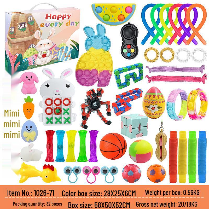 Ostereier Spielzeug - Bedruckte Plastik-Öffnungseier mit DIY-Hasen Gashapon Geschenken