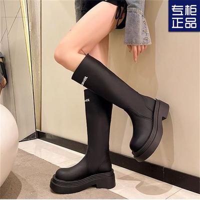 In the Autumn of 2024, the New Women's Fashion Versatile Retro Handsome and Thin Thick Heels But Knee Knight Boots Trendy Boots