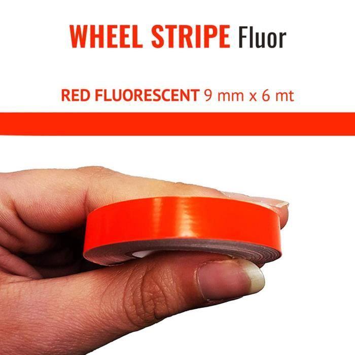 Bandes Adhésives - Non Spécifié - Jantes Moto - Rouge Fluo - 9 Mm - 6 Mètres