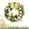 Easter Wreath Handmade Cute Egg Carrot Design Festive Garland Front Door Wreath Decor For Window PorchWall Indoor 40x40cm