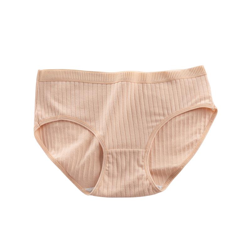 Ropa interior de algodón puro para mujer de color liso: Braguitas Antibacterianas Cómodas de Cintura Media para Niñas y Estudiantes