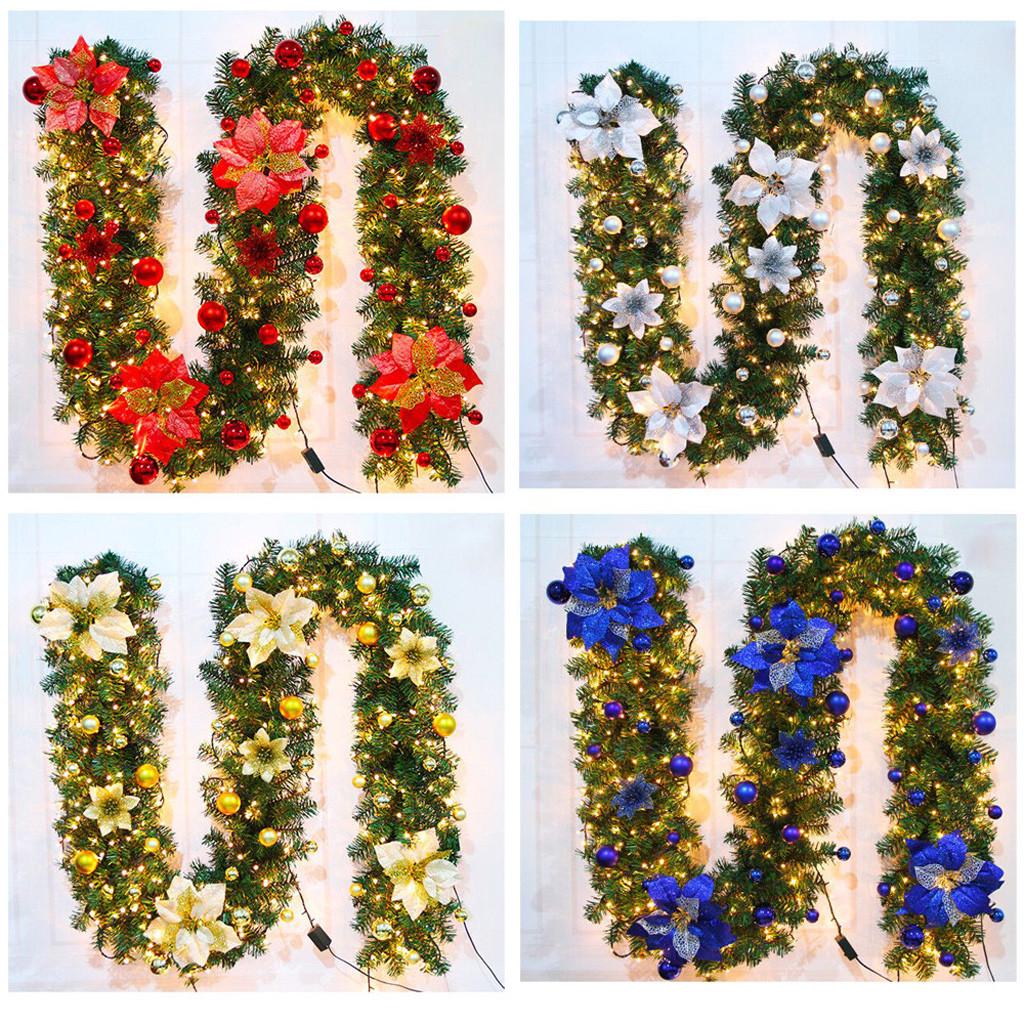  LED Tree Hanging Ornament Rattan Colorful Decoration For Christmas Party