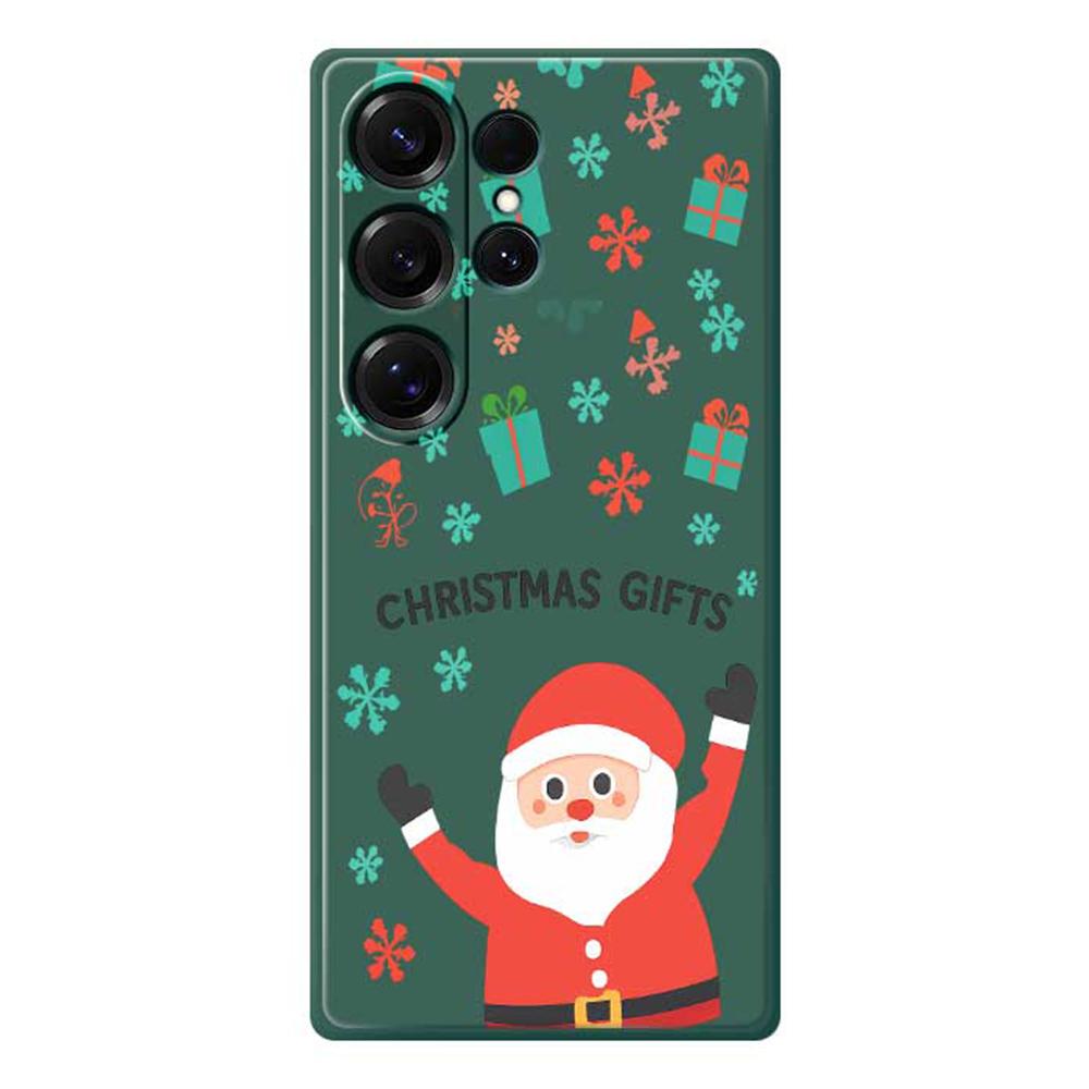 For Samsung Galaxy S25 Ultra Case Christmas Gifts Pattern Printing Straight Edge TPU Phone Back Cover