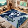 Seattle Seahawks Personalisierter Kristall-Samt-Teppich, Benutzerdefinierter Namens-Text Weicher Anti-Rutsch-Teppich für Wohnzimmer Schlafzimmer